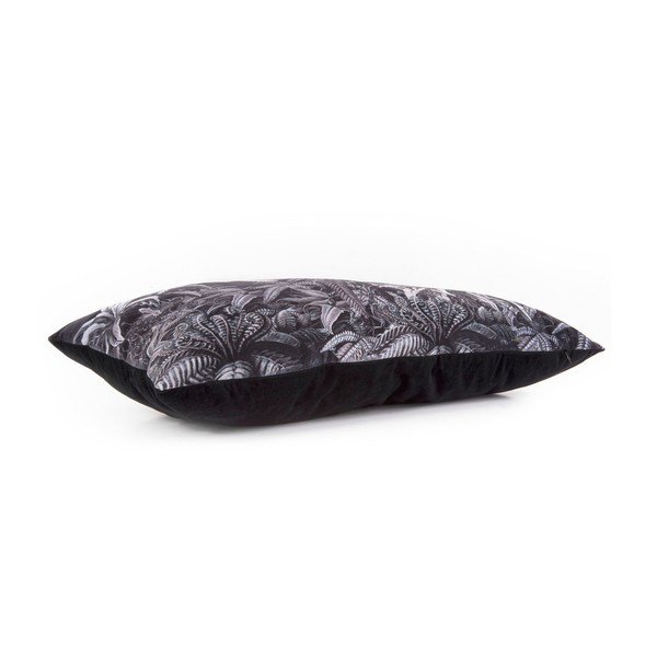 Juodos ir baltos spalvos aksominė pagalvė PT LIVING Leaves, 60 x 40 cm-image-3