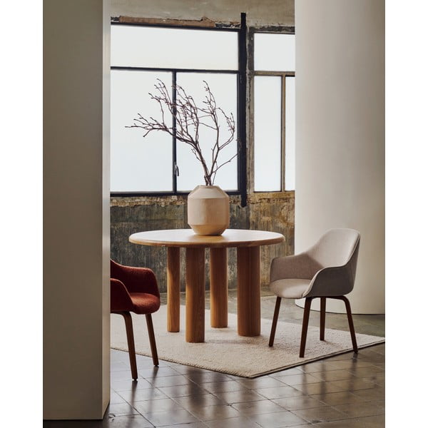 Smėlio spalvos iš audinio valgomojo kėdė Aleli – Kave Home-image-2