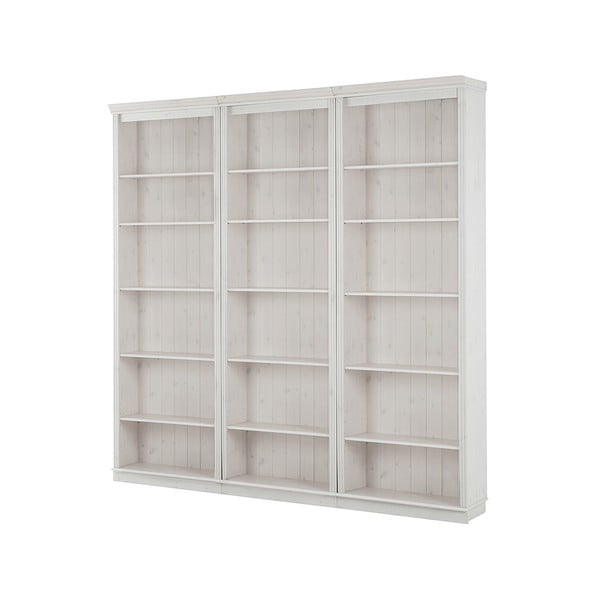 Iš pušies masyvo knygų spinta  baltos spalvos 222x223 cm Anita – Støraa-image-2