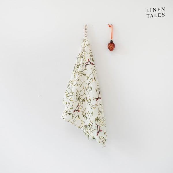 Virtuvės rankšluostis iš lino su Kalėdų motyvu 45x65 cm – Linen Tales