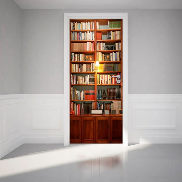 Lipnus lipdukas durims "Ambiance Bookshelf", 83 x 204 cm
