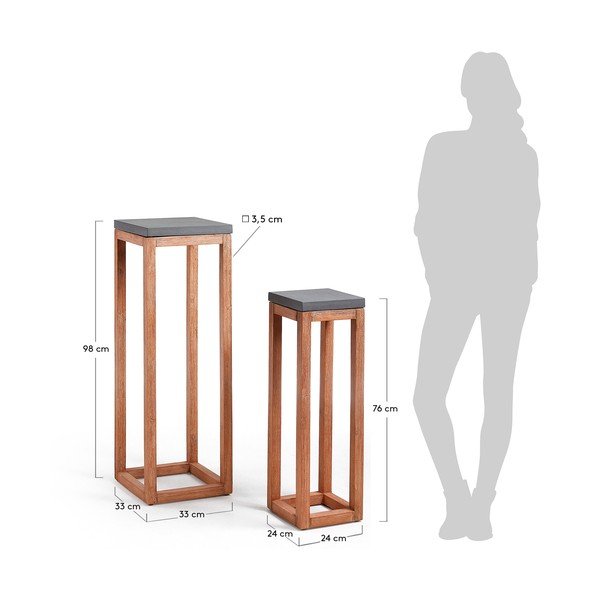 2 akacijos medžio pjedestalų rinkinys La Forma Levor-image-4