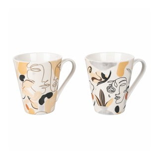2 puodelių rinkinys iš porceliano Villa d'Este Face to Grey