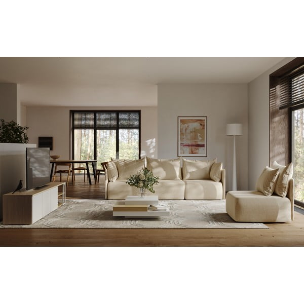 Kreminės spalvos sofos modulis (dešiniajame kampe) Dune - TemaHome-image-1