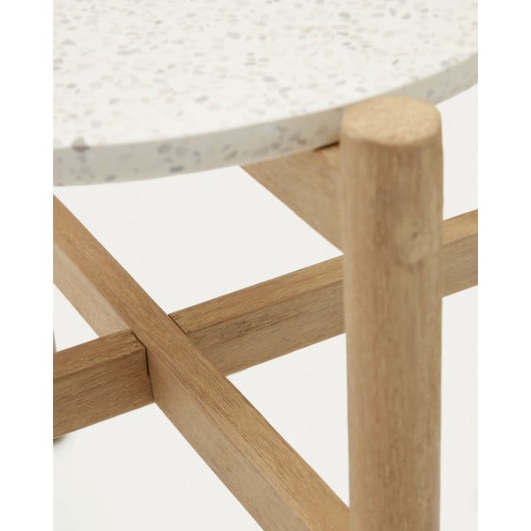 Apvalios formos šoninis stalas su terrazzo stalviršiu ø 54,5 cm Pola – Kave Home-image-3
