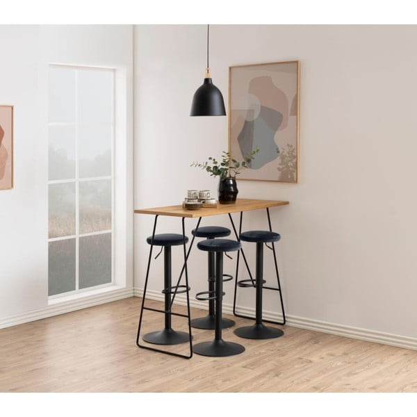 Pilkos spalvos iš audinio baro taburetė reguliuojamo aukščio (sėdynės aukštis 62 cm) Finch – Actona-image-1