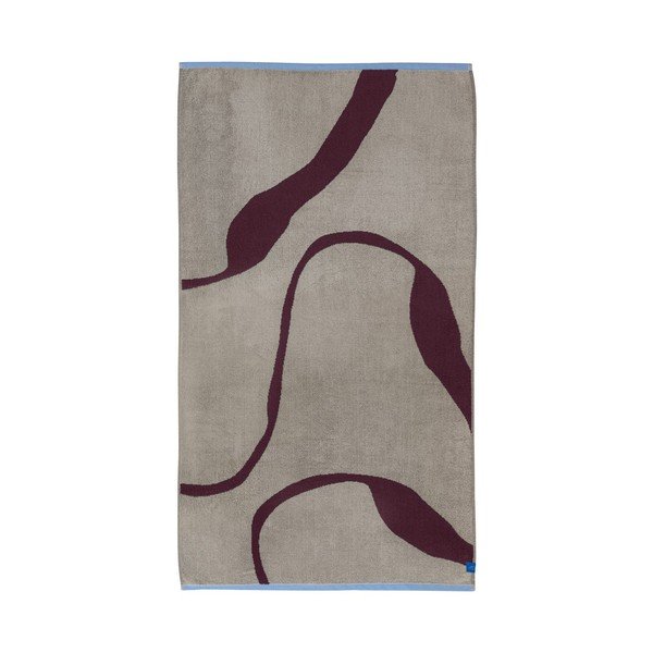 Bordo spalvos/pilkai smėlinės spalvos iš frote audinio iš organiškos medvilnės vonios rankšluostis 70x133 cm Nova Arte  – Mette Ditmer Denmark