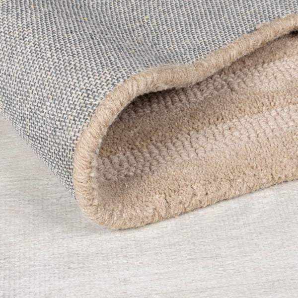 Rankų darbo smėlio spalvos iš vilnos kilimas 200x290 cm Zen Rectangles – Flair Rugs-image-3