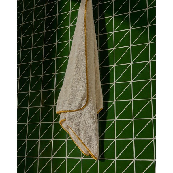 Geltonos spalvos/baltos spalvos iš frote audinio iš medvilnės vonios rankšluostis 70x140 cm Sedora – Kave Home-image-1