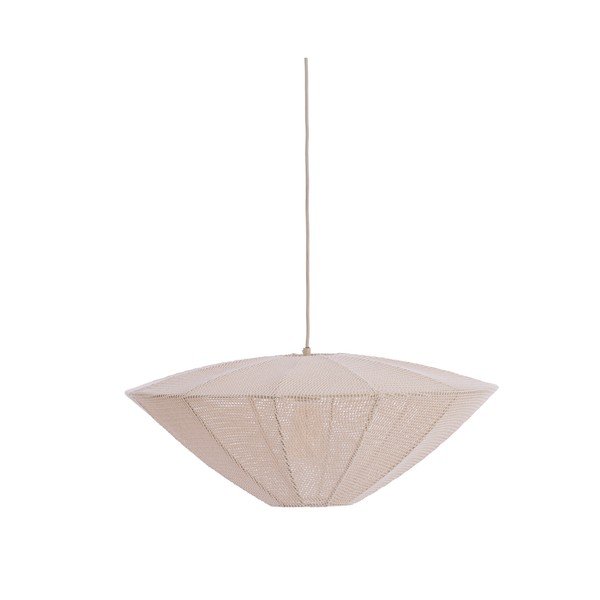 Kreminės spalvos kabantis šviestuvas su tekstiliniu gaubtu Satilla – Light & Living