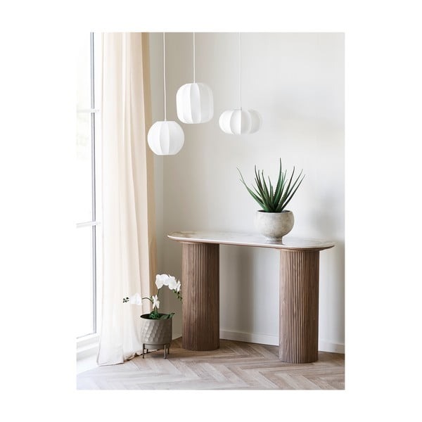 Baltos spalvos kabantis šviestuvas ø 28 cm su tekstiliniu gaubtu Coventry – House Nordic-image-1