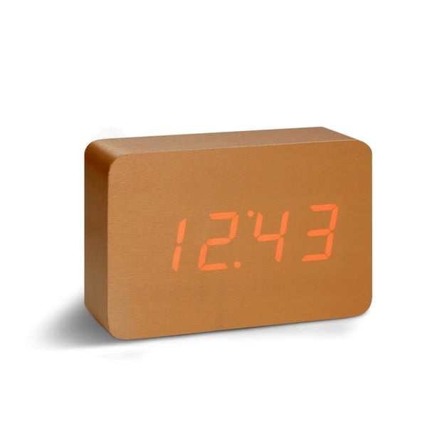 Oranžinis žadintuvas su raudonu LED ekranu Gingko Brick Click Clock