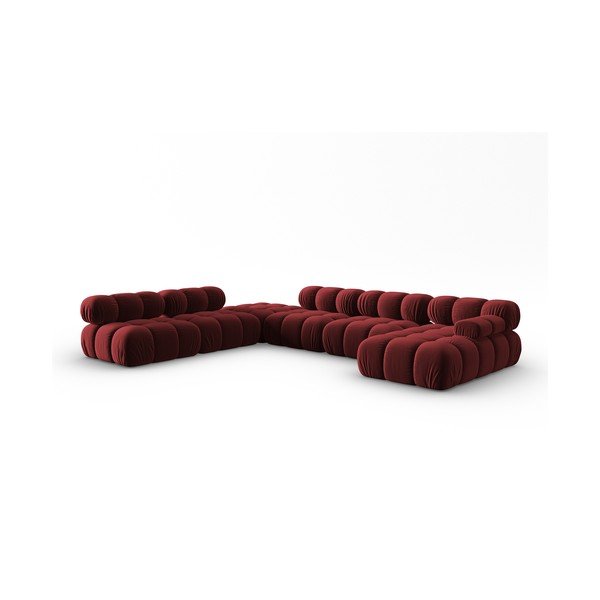 Sofa raudonos spalvos iš velveto 379 cm Bellis – Micadoni Home-image-3
