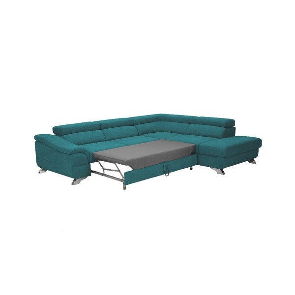 Turkio spalvos "Windsor & Co Sofos Gamma" kampinė sofa lova, dešinysis kampas-image-2