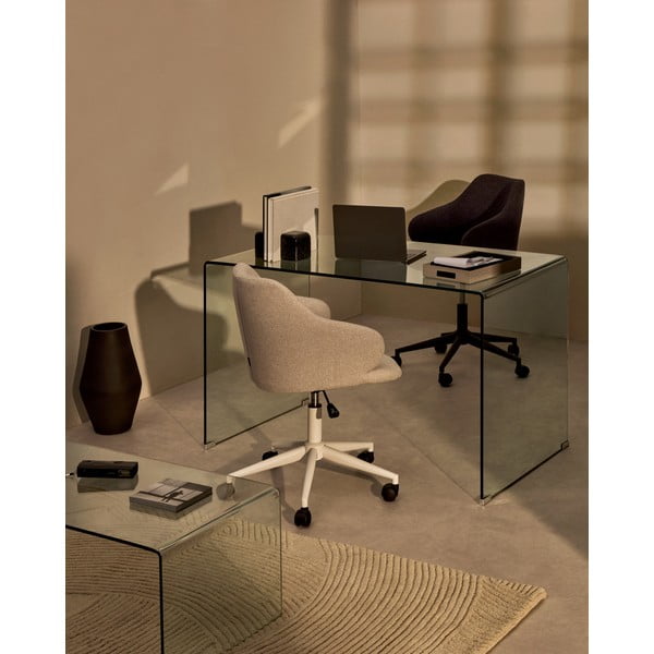 Iš stiklo rašomasis stalas 70x125 cm Burano – Kave Home-image-1