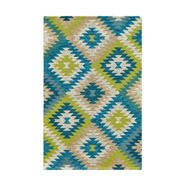 Skalbiamas kilimas žalios spalvos/mėlynos spalvos 55x140 cm Avana Oasi – Floorita