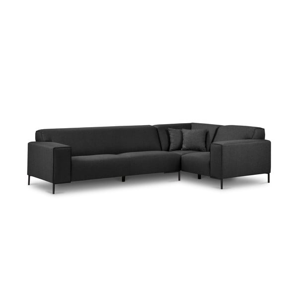 "Cosmopolitan Design Seville" tamsiai pilka kampinė sofa, dešinysis kampas