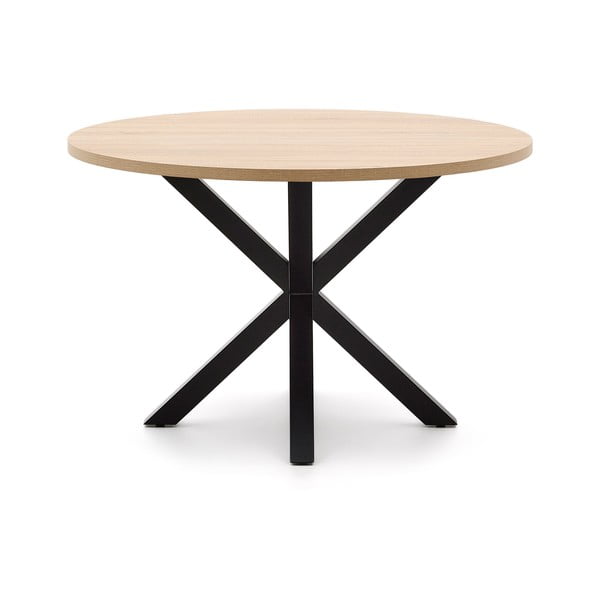 Apvalios formos valgomojo stalas juodos spalvos/natūralios spalvos ø 120 cm Argo – Kave Home