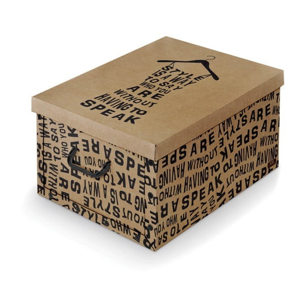 Rudos spalvos dėžė su juodomis detalėmis "Domopak Kraft", 50 cm ilgio