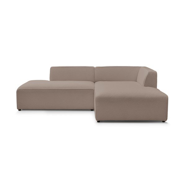Rudos spalvos iš boucle modulinė kampinė sofa (su dešiniuoju kampu/„L“ formos) Megeve – Bobochic Paris