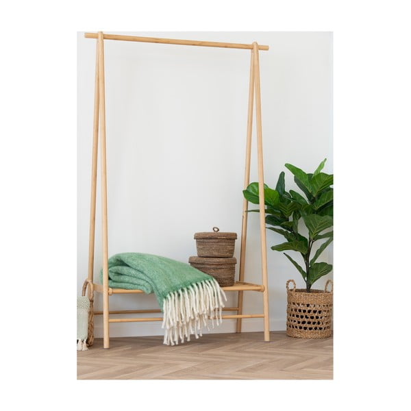 Žalios spalvos iš vilnos mišinio antklodė ir pledas 130x170 cm Carmel – House Nordic-image-1