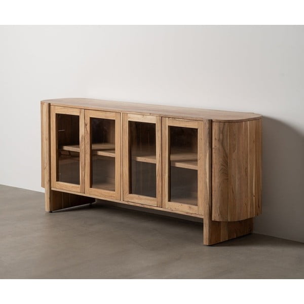Natūralios spalvos iš akacijos masyvo vitrina 180x80x40 cm Creel – Ixia-image-1