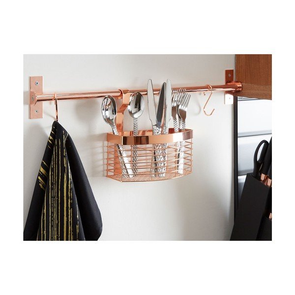 Premier Housewares Sorello rožinio aukso spalvos geležinis sieninis baras-image-1