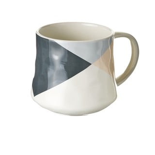 Baltai pilkas keramikinis puodelis Unimasa, 0,4 l