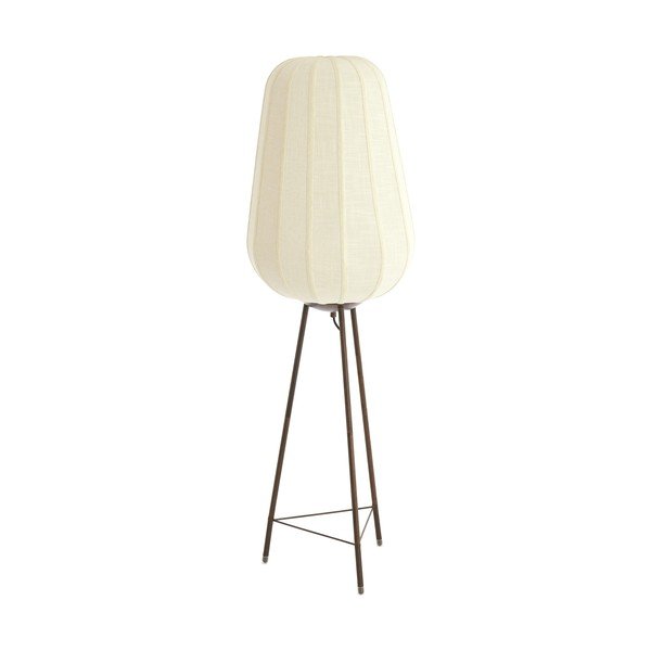 Baltos spalvos pastatomas šviestuvas (aukštis 133 cm) su tekstiliniu gaubtu Bibury – Light & Living