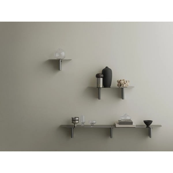 Pilkos spalvos iš plieno sieninė lentyna 80 cm Oru – Blomus-image-1