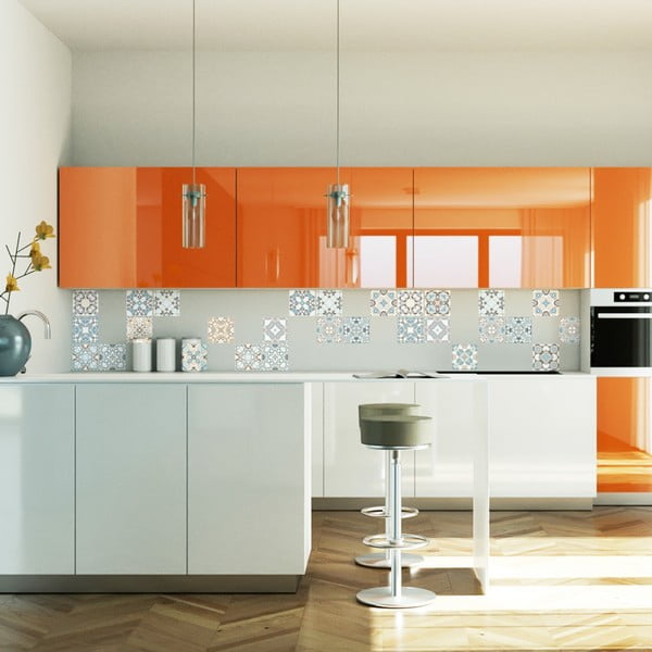 24 dekoratyvinių sieninių lipdukų rinkinys "Ambiance Underwater Garden", 15 x 15 cm-image-1