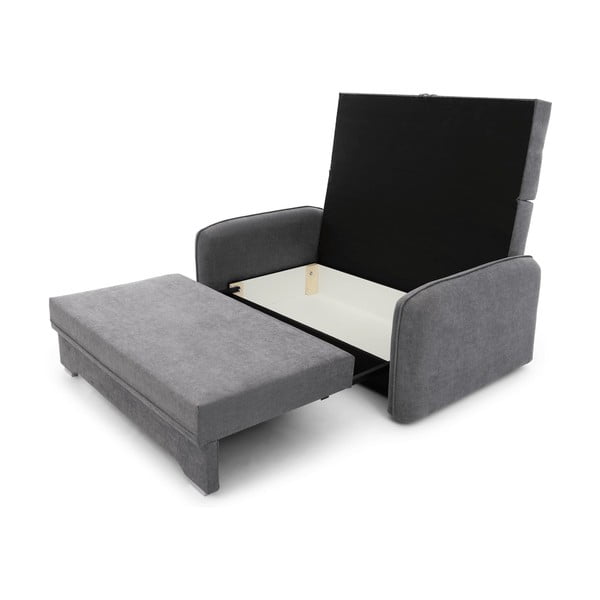 Pilkos spalvos iš šenilinio audinio sulankstoma/su sandėliavimo vieta sofa 155 cm Laine – ELTAP-image-2