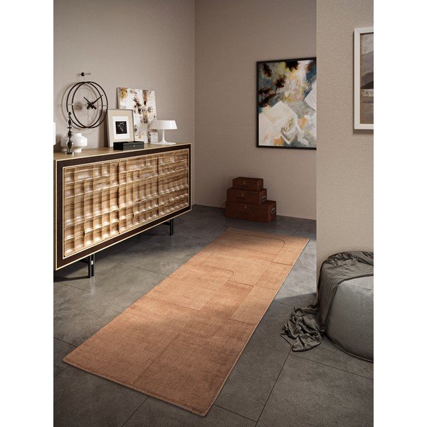 Rankų darbo iš vilnos kilimas rudos spalvos 80x250 cm Charlotte – Villeroy&Boch-image-1