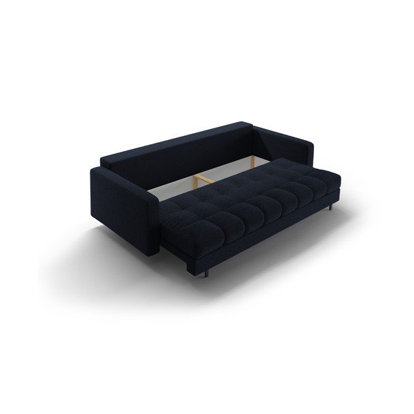 Tamsiai mėlynos spalvos iš boucle sulankstoma/su sandėliavimo vieta sofa 222 cm Bali – Cosmopolitan Design-image-4