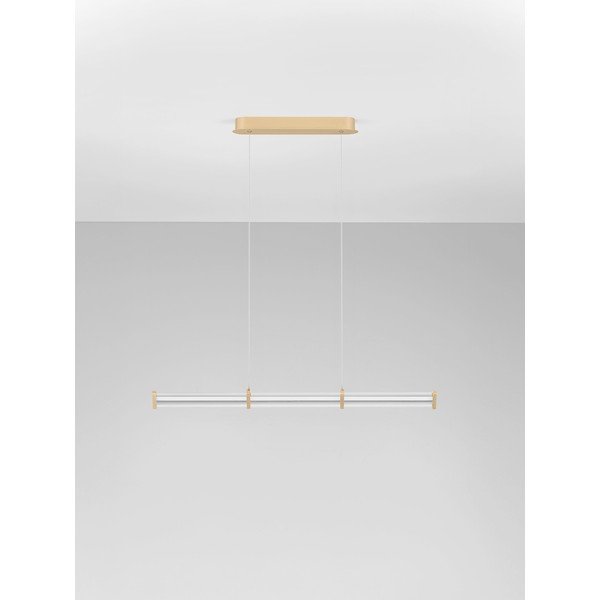 Matinės auksinės spalvos iš metalo kabantis šviestuvas LED su pritemdymo funkcija su gaubtu iš akrilo stiklo Pheme – Nova Luce-image-3