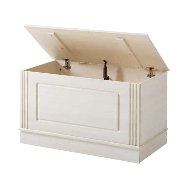 Iš pušies masyvo skrynia baltos spalvos 80x45 cm Anita – Støraa-image-3