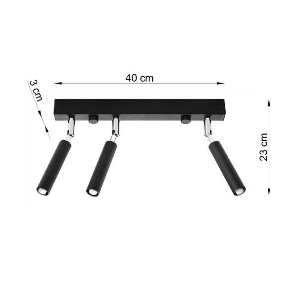 Juodas lubinis šviestuvas Sollux Tiden Trio-image-3