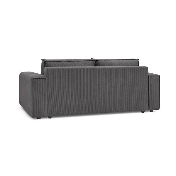 Sulankstoma sofa tamsiai pilkos spalvos iš kordinio velveto 245 cm Nihad – Bobochic Paris-image-4