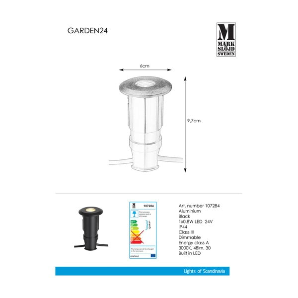 Juodos spalvos įleidžiamieji šviestuvai Markslöjd Garden 24 Decklight, ø 60 mm-image-2