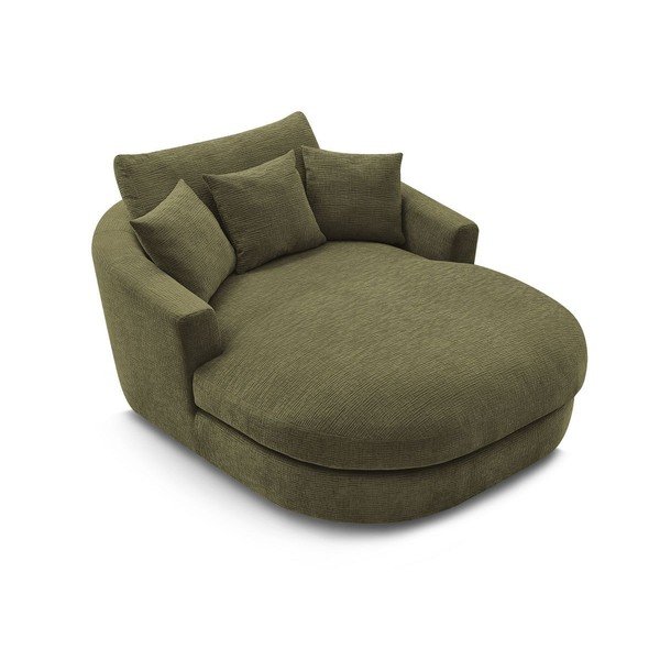 Žalios spalvos krėslas iš šenilinio audinio Belem – Bobochic Paris-image-4