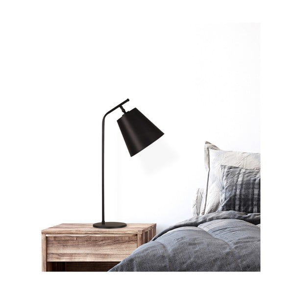 Juodos spalvos stalinis šviestuvas (aukštis 67 cm) su tekstiliniu gaubtu Salihini – Opviq lights-image-1