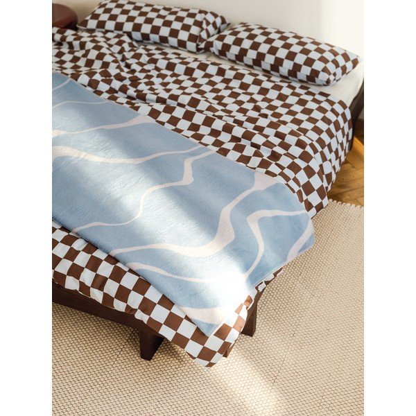 Mėlynos spalvos/kreminės spalvos antklodė ir pledas 150x200 cm Felu – noo.ma-image-2