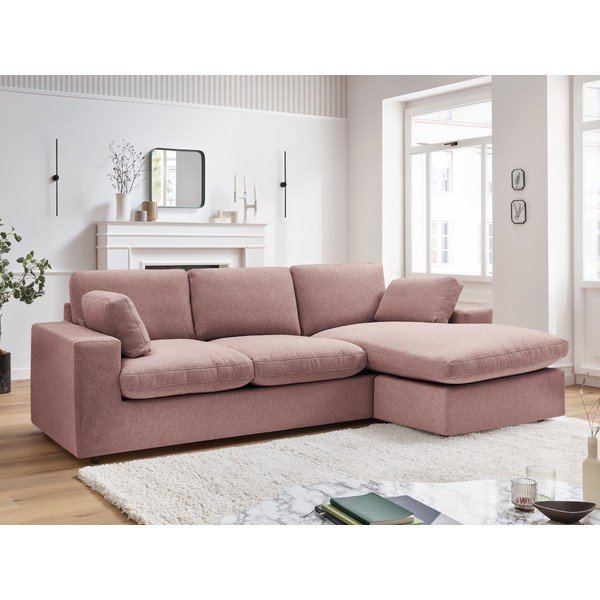Rožinės spalvos kampinė sofa Belair – Bobochic Paris-image-1
