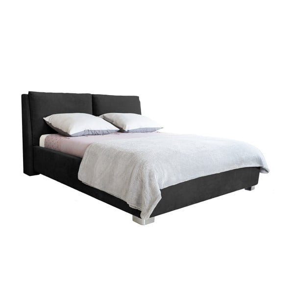 Juoda dvigulė lova Mazzini Beds Vicky, 140 x 200 cm