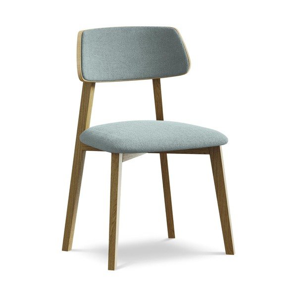 Mėlynos spalvos iš medienos masyvo valgomojo kėdė Niu – Makamii