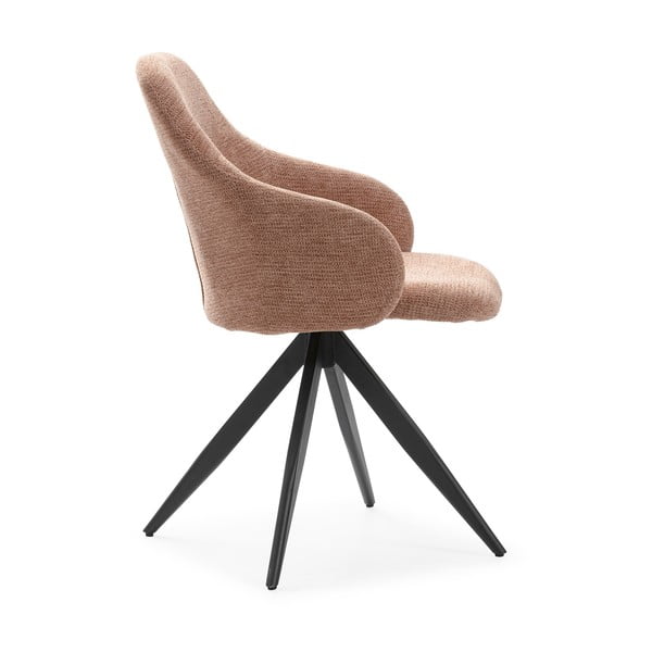 Šviesiai rudos spalvos iš audinio valgomojo kėdžių komplektas su porankiais 2 vnt. Tamara – Marckeric-image-3