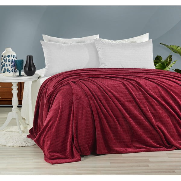 Raudonas užvalkalas dvigulėms lovoms 200x220 cm Melinda - Mijolnir