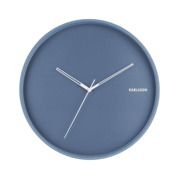 Mėlynas sieninis laikrodis Karlsson Hue, ø 40 cm