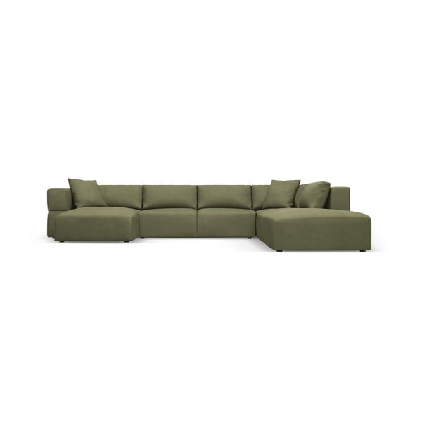 Kampinė sofa šviesiai žalios spalvos (su dešiniuoju kampu/„U“ formos) Esther – Milo Casa