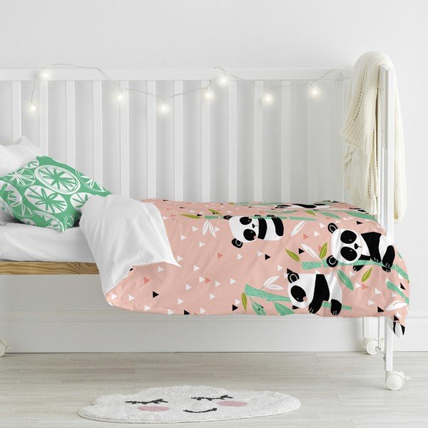 Medvilninė vaikiška patalynė Moshi Moshi Panda Garden, 115 x 145 cm-image-1